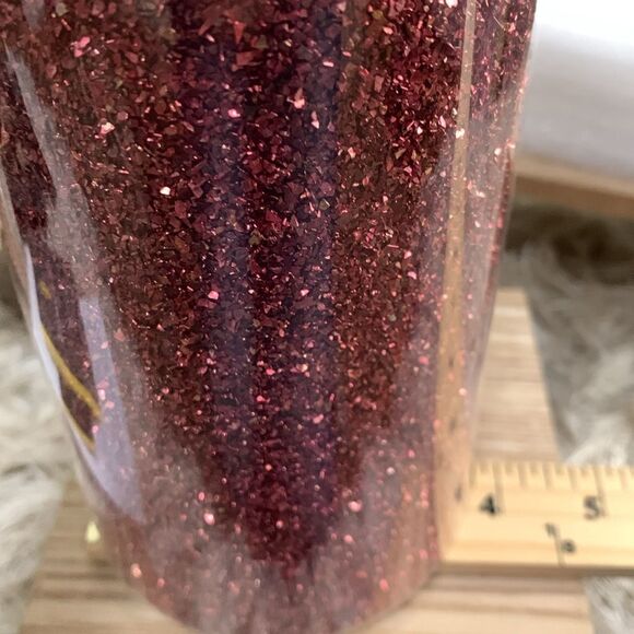 Luminara Red Glitter 7” Red Pillar Flameless Indoor Candle With Remote - Picture 17 of 17